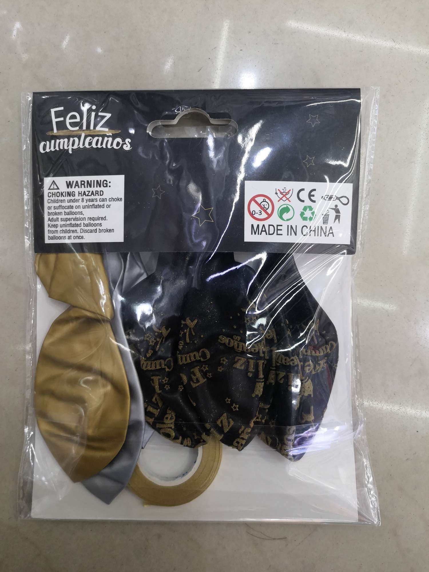 12-inch Spanish birthday balloon set with matte metal balloons Specification image