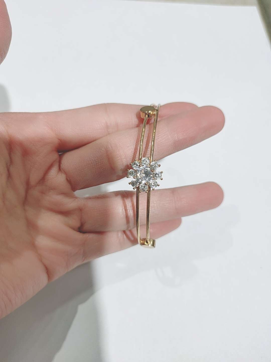 New ins open bracelet micro-studded with diamonds Japanese and Korean version of girls simple fashion bracelet thumbnail