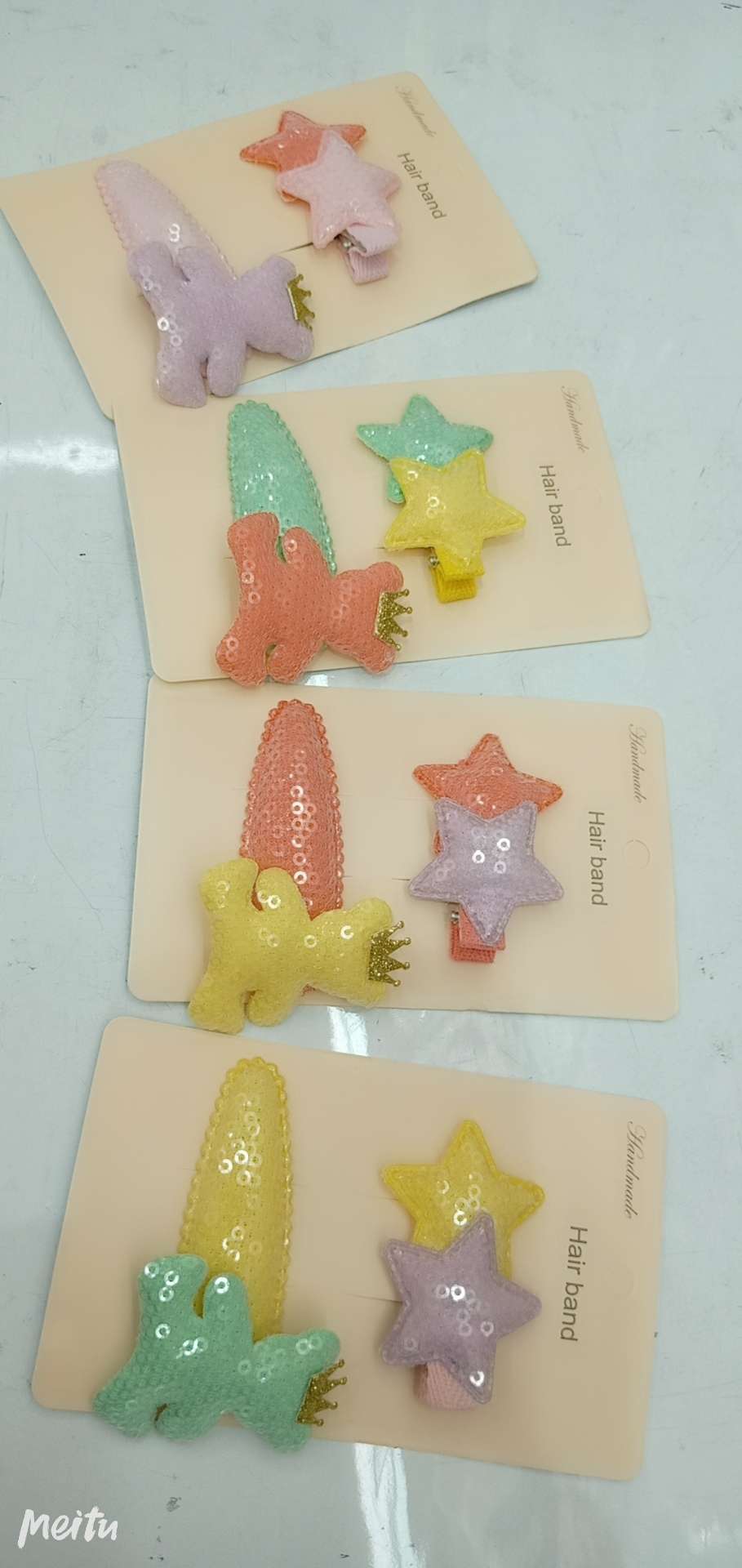 外贸亚马逊虾皮爆款亮片彩色对夹套装小熊星星对夹