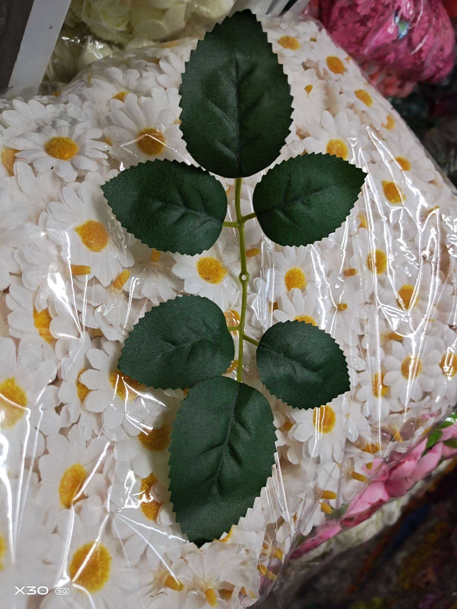 墨绿丝印布两叉六叶草绿植绿植绿植绿植绿植产品图