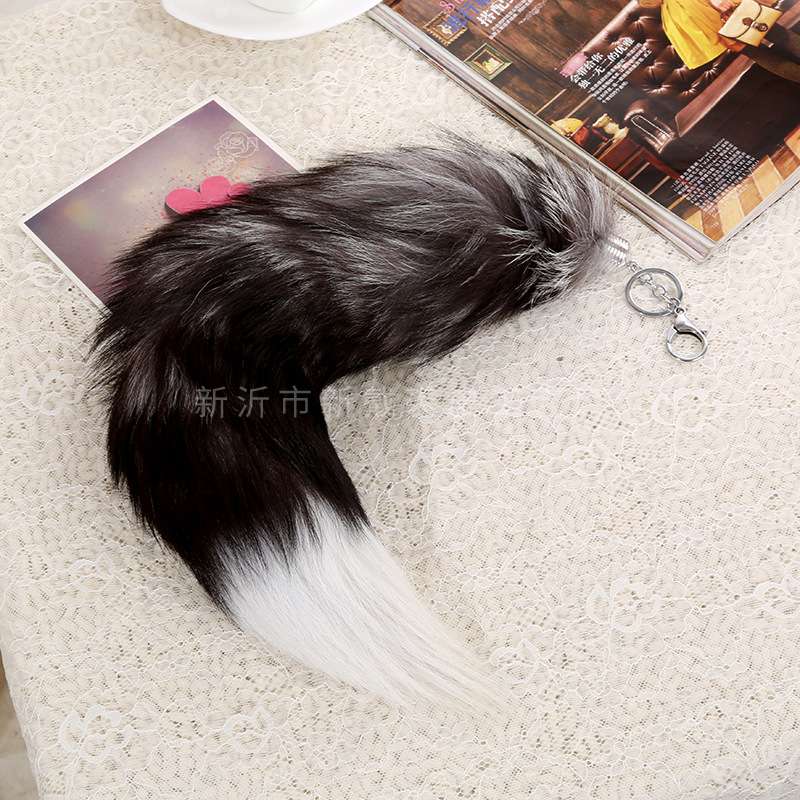 【真正狐狸尾巴】玄狐尾巴挂件 狐狸毛玄狐尾巴钥匙扣 35CM长尾巴细节图