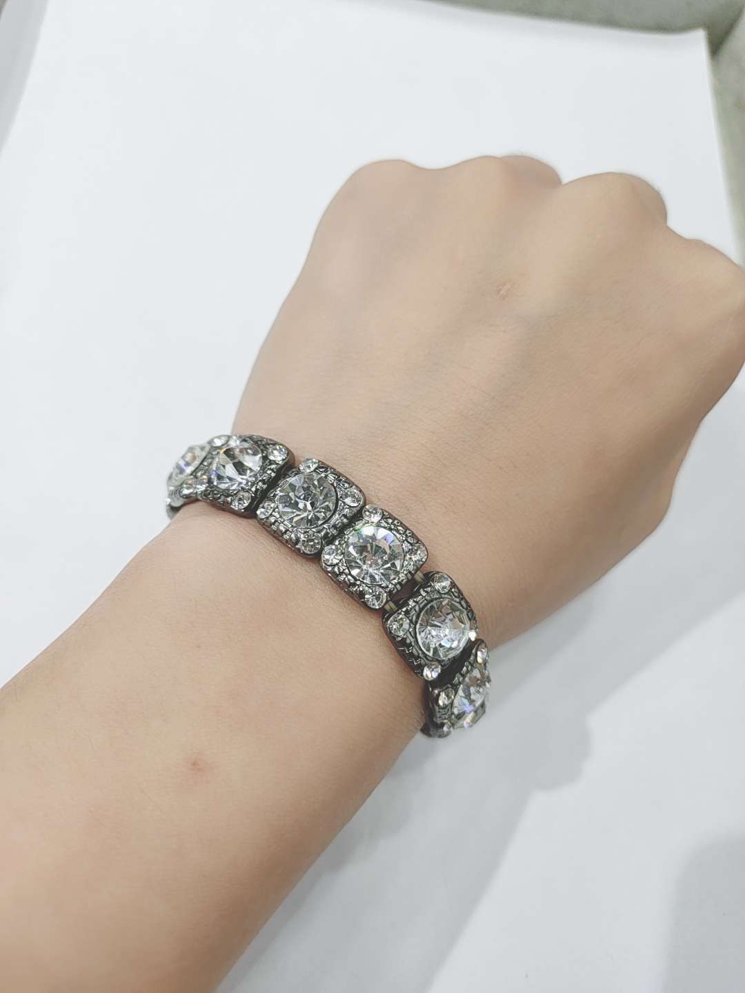 Japanese and Korean jewelry fashion hipster simple hundred bypass bracelet alloy diamond women's bracelet white fashion