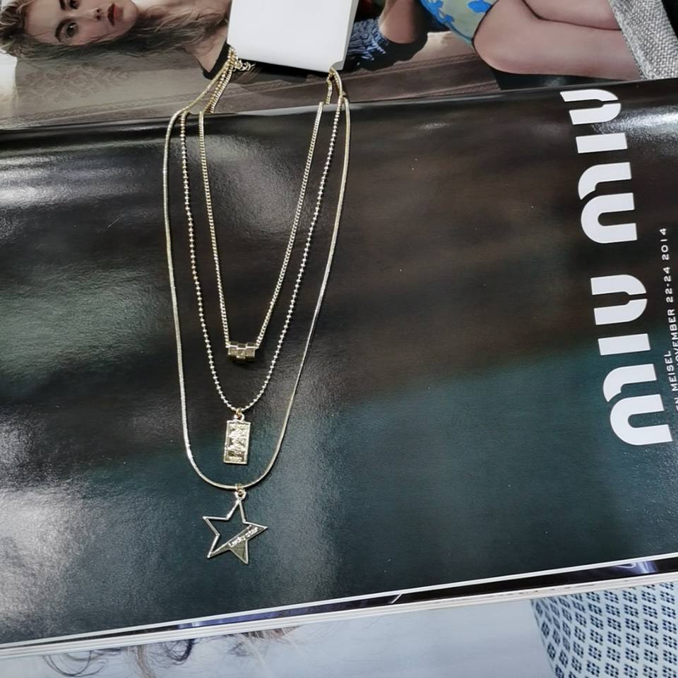 European and American foreign trade fashion jewelry retro national style joker elegant standard personality multi-tassel five-pointed star necklace thumbnail