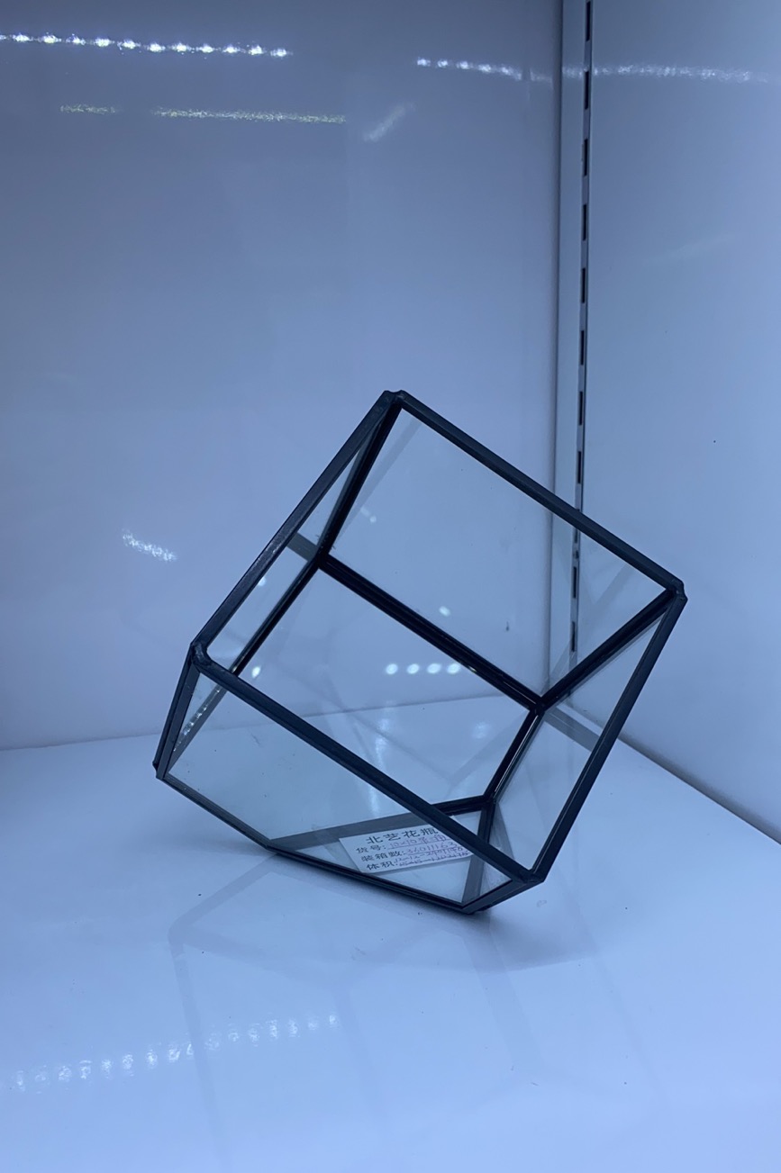 Simple geometry, glass cover, flower box, flower shop, coffee shop, decoration, bedroom, decoration, household decoration, 10*10 with triangle thumbnail