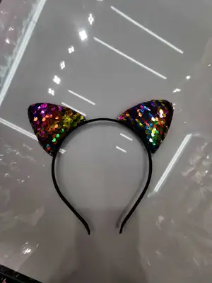 Double-sided sequined cat ear headlock thumbnail