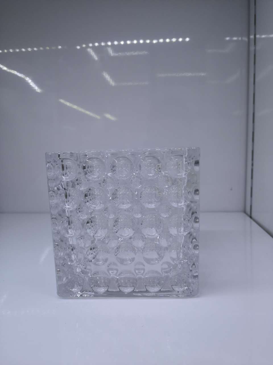 Nordic light luxury square glass water cultivation ornaments, modern and simple living room decorations, transparent flower vases, creative 10*10