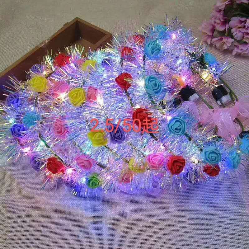 新款发光花环金丝兔耳朵头饰夜市扫码小礼品一元以下地摊厂家直销产品图