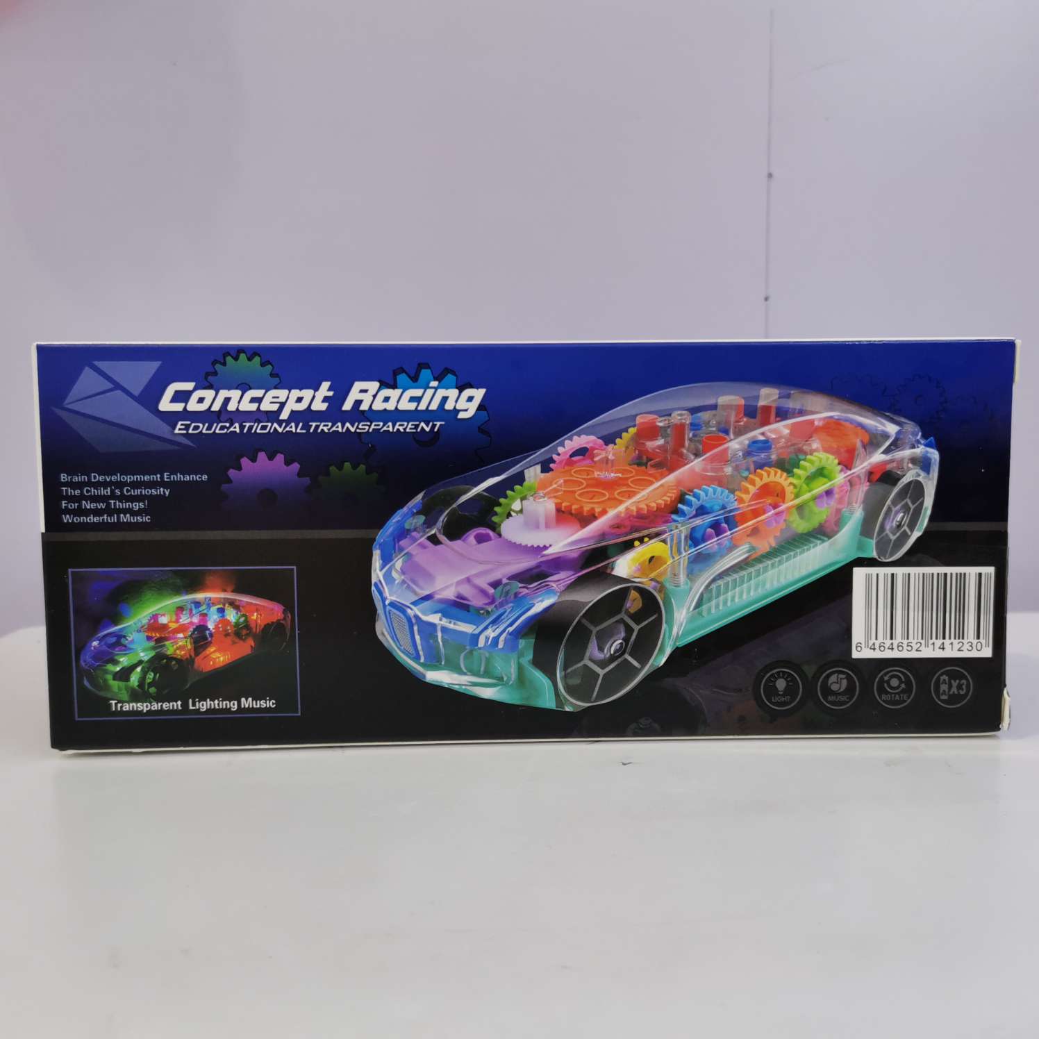 Universal music lighting electric toy all transparent concept car