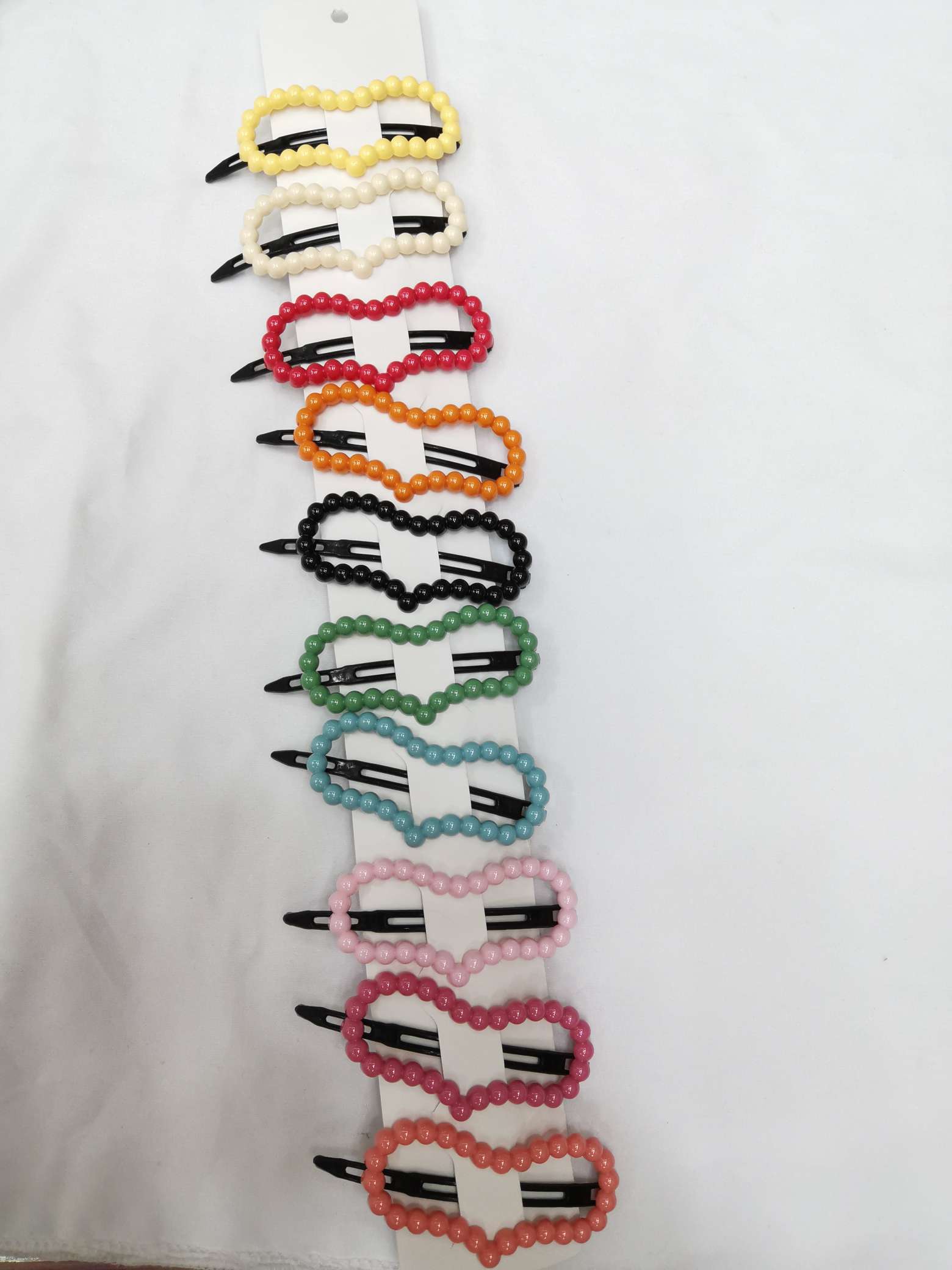 Japan and South Korea pearl color spring and summer go out girl heart heart love simple hairpin frog button edge clip bangs clip thumbnail