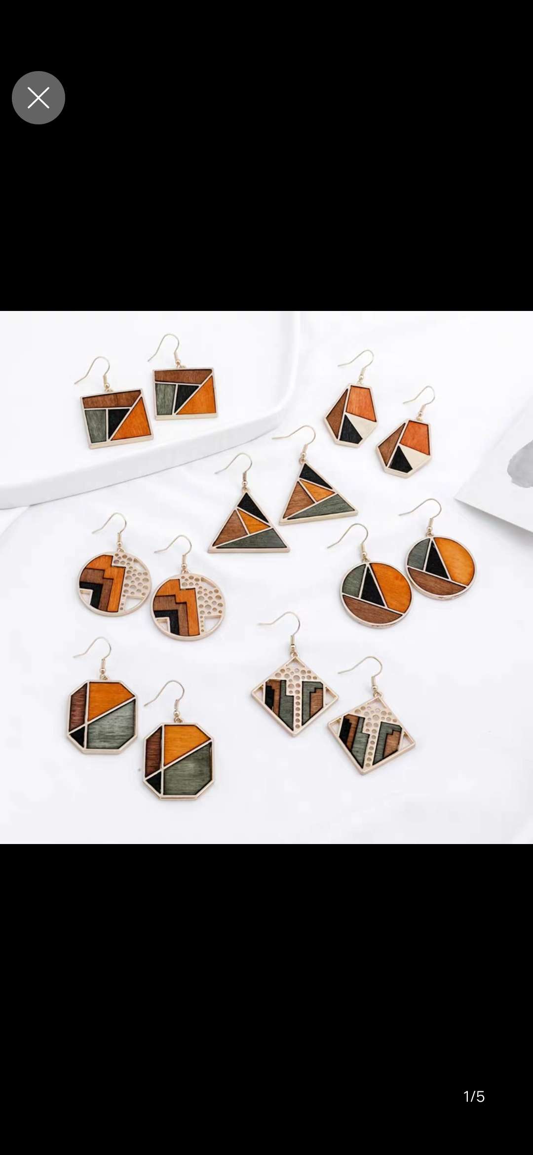 Minghao jewelry European and American wood alloy color earrings thumbnail
