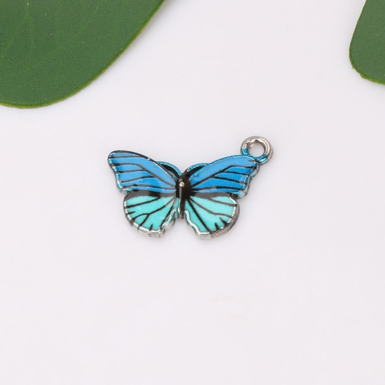 Cross-border best-selling European and American fashion accessories, alloy oil-dripping colored butterfly accessories, single-hanging accessories undefined