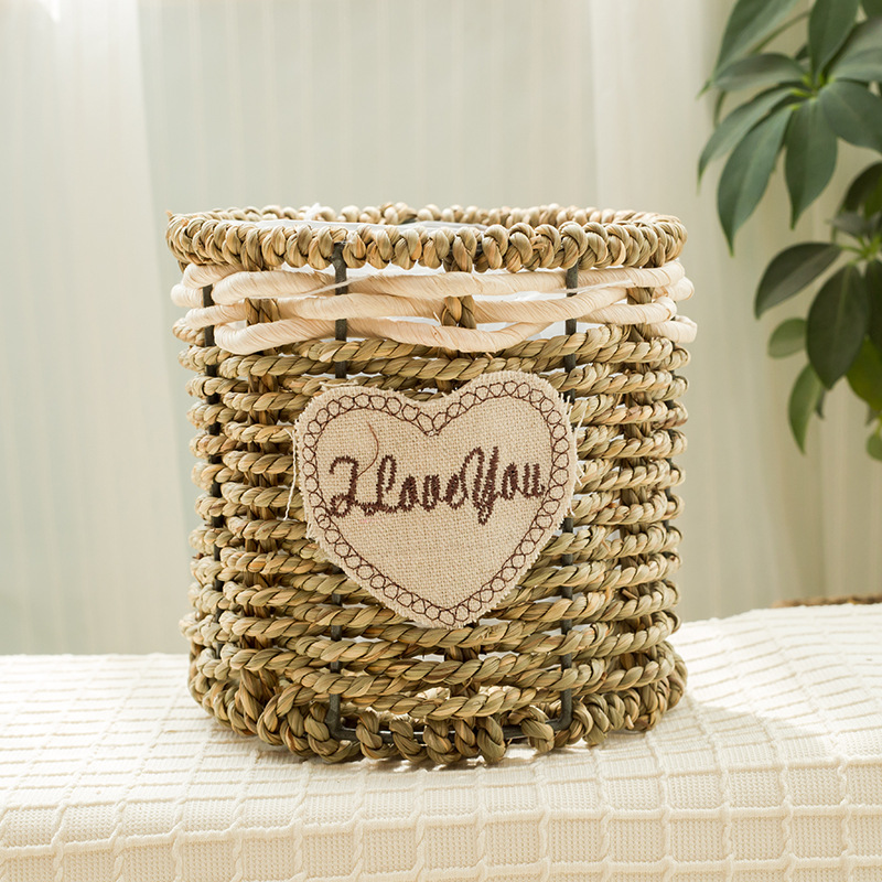 工艺品草编花盆多肉手工编织花篮家庭园艺草编花篮小花盆花瓶产品图