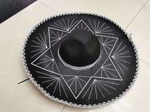 黑色墨西哥帽手缝六星黑色大号