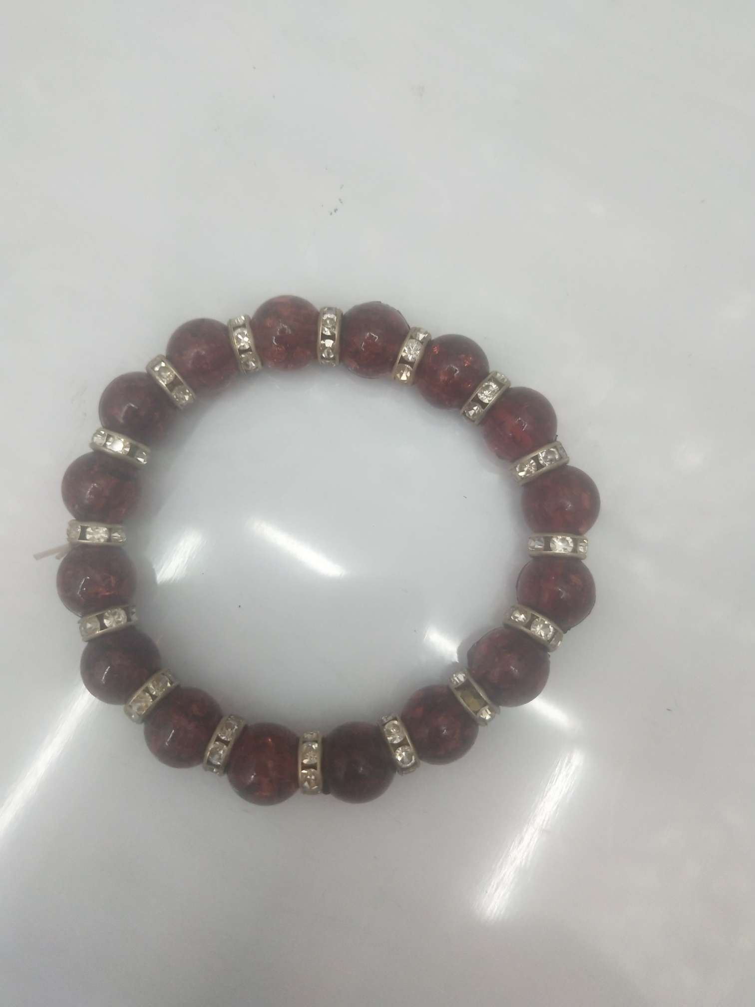 Brown firecracker beads and drill ring hand ring thumbnail