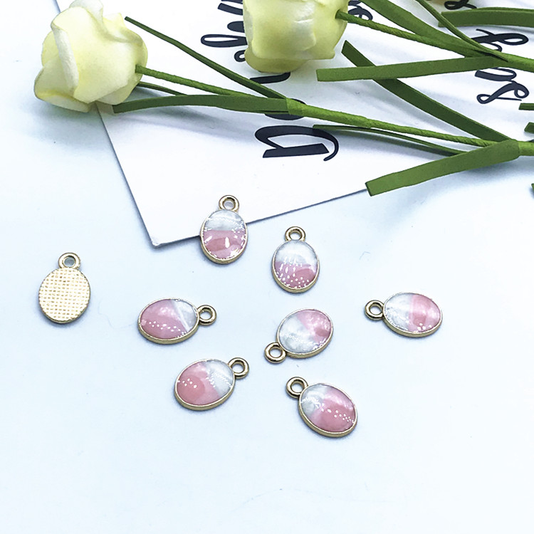diy alloy accessory Korean-style cute oval oil painting pendant Application Scenario