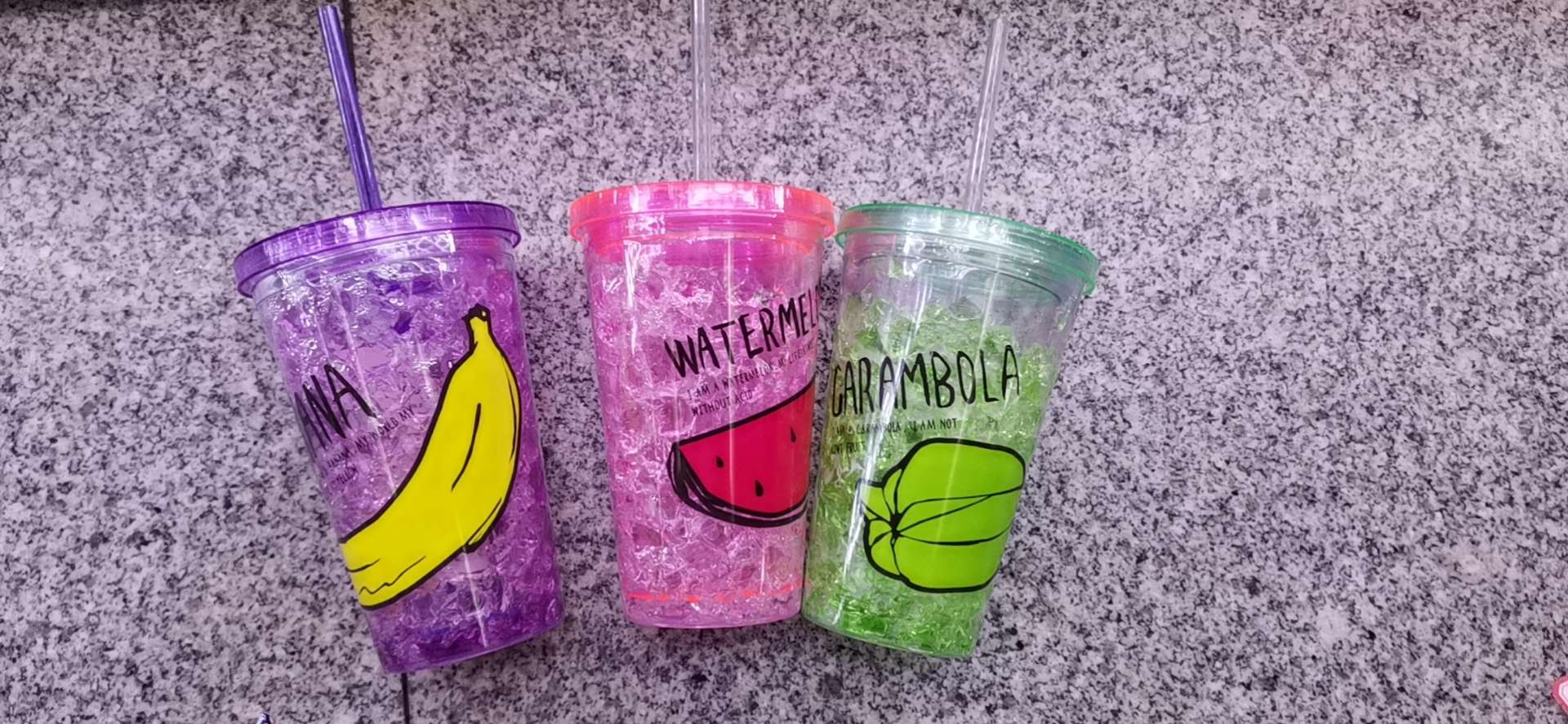 Factory direct sales of summer cartoon fruit series crushed ice cups