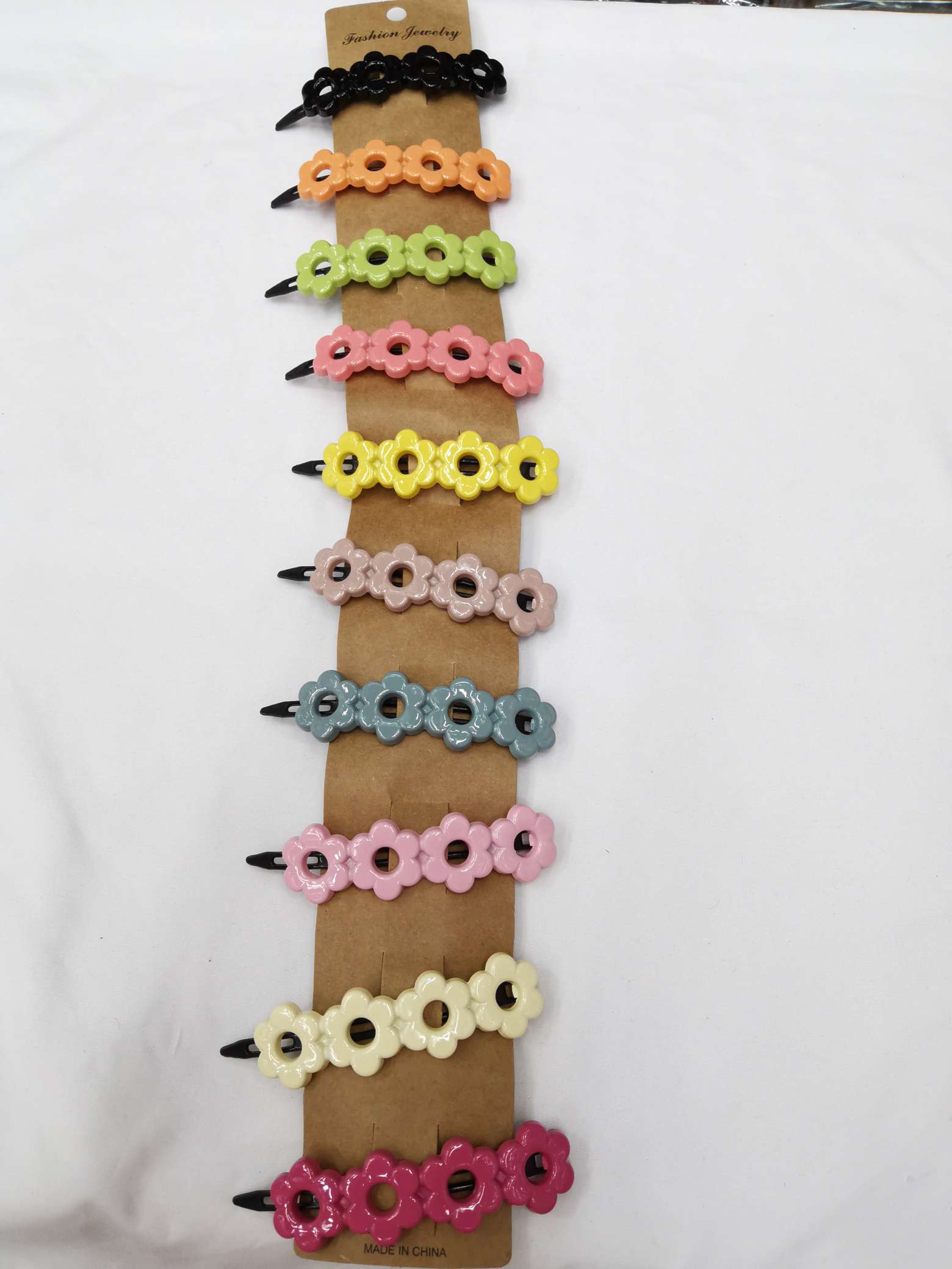 Japanese and Korean fashion four lace clip hairpin versatile frog button spring color thumbnail