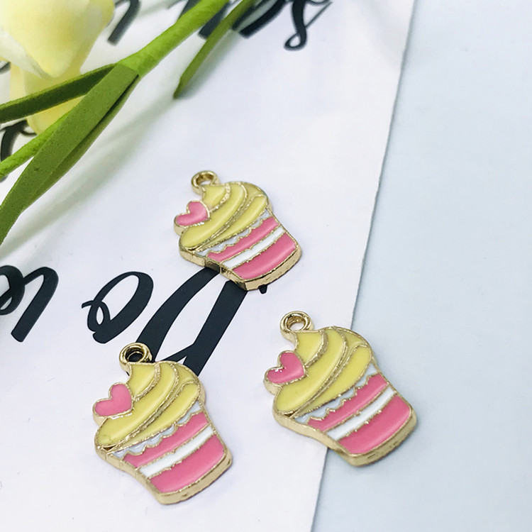 diy alloy accessories, Korean version cute cake accessories, lanyard decorations details Picture