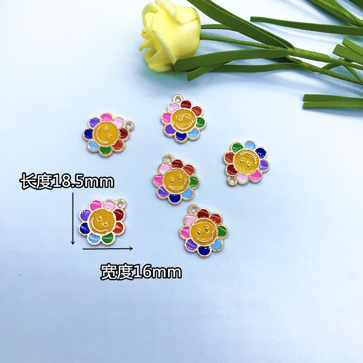 DIY alloy sunflower pendant, a versatile and cute Japanese-style Instagram seven-color flower accessory, is a popular choice for Internet celebrities Specification image