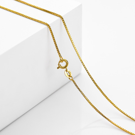 New Korean-style women's collarbone chain box chain, gold-plated three-color pendant accessory, versatile Specification image