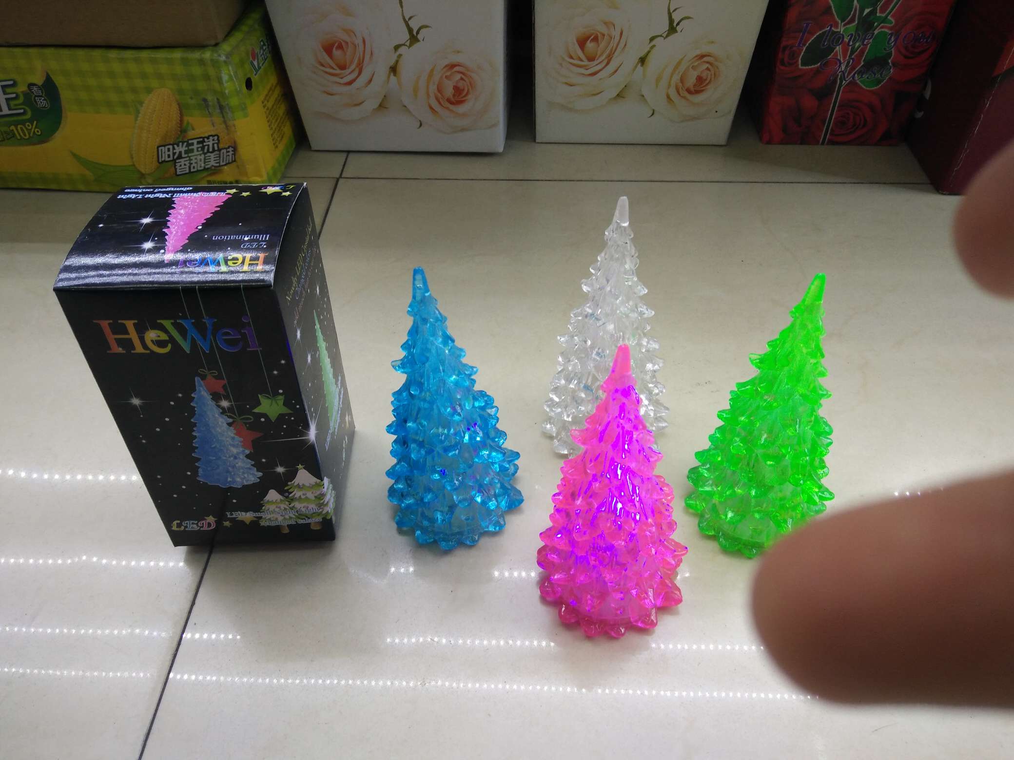 Acrylic transparent luminous colorful Christmas tree thumbnail