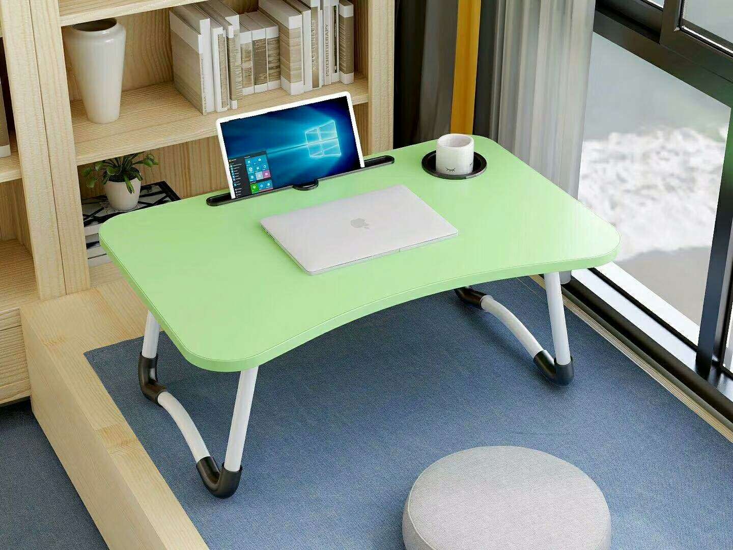 床上电脑桌折叠懒人桌床上书桌笔记本电脑懒人桌白底实物图