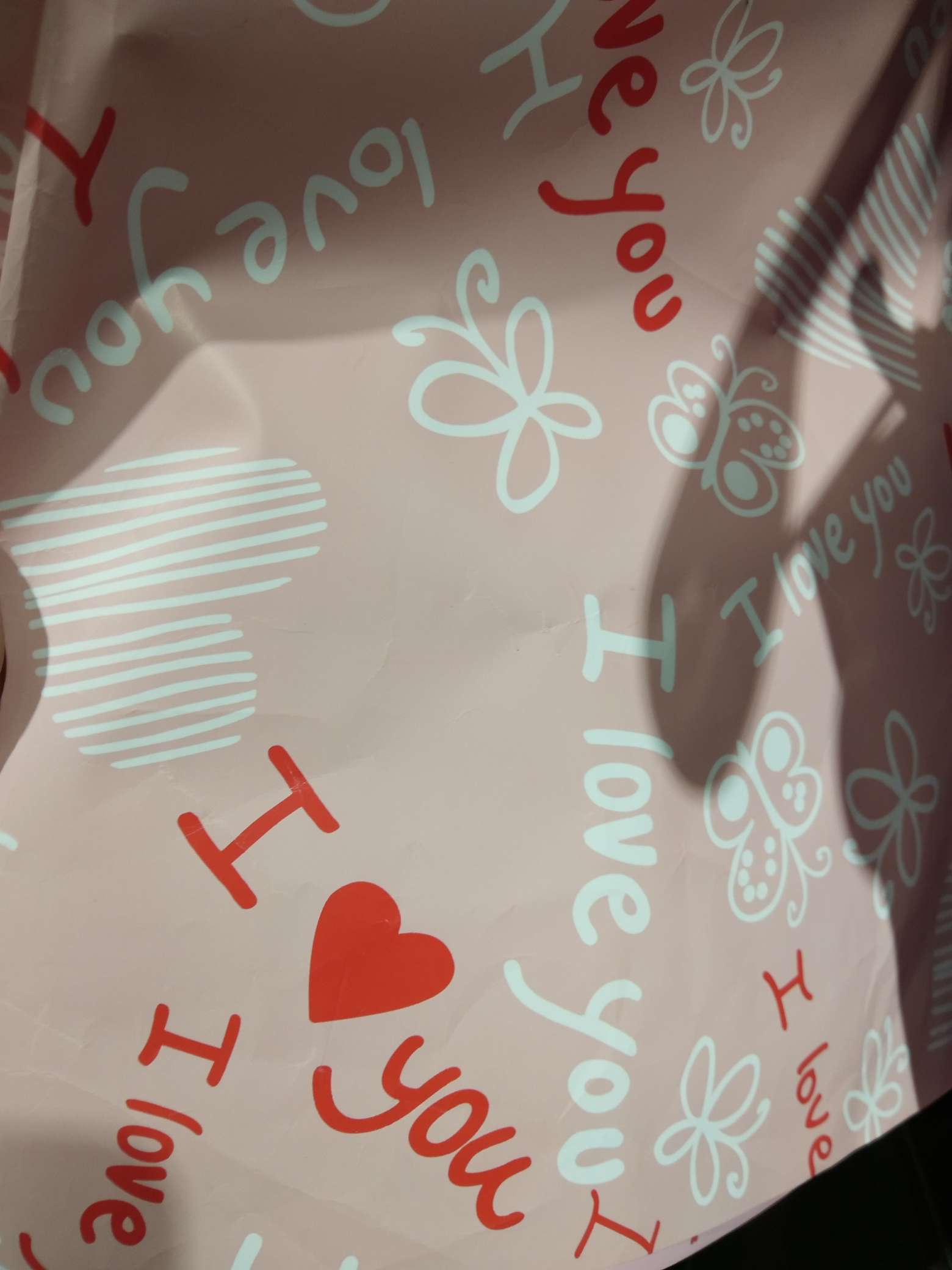 Double-sided printed I love you flower wrapping paper fresh flower packaging details Picture