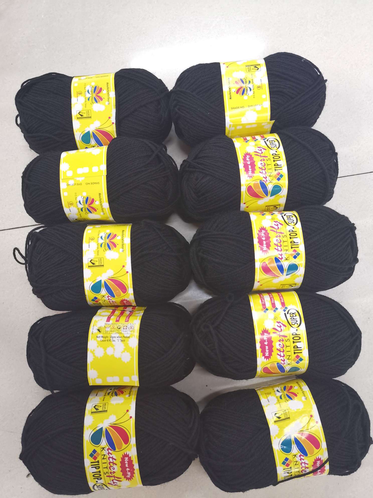 Hot-selling export wool yarn, 50g polyester small four strands, Meituan black Specification image