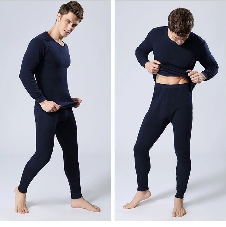 Manufacturers direct low collar heating underwear velvet suit men warm cotton plus velvet thermal suit long underwear wear warm thumbnail