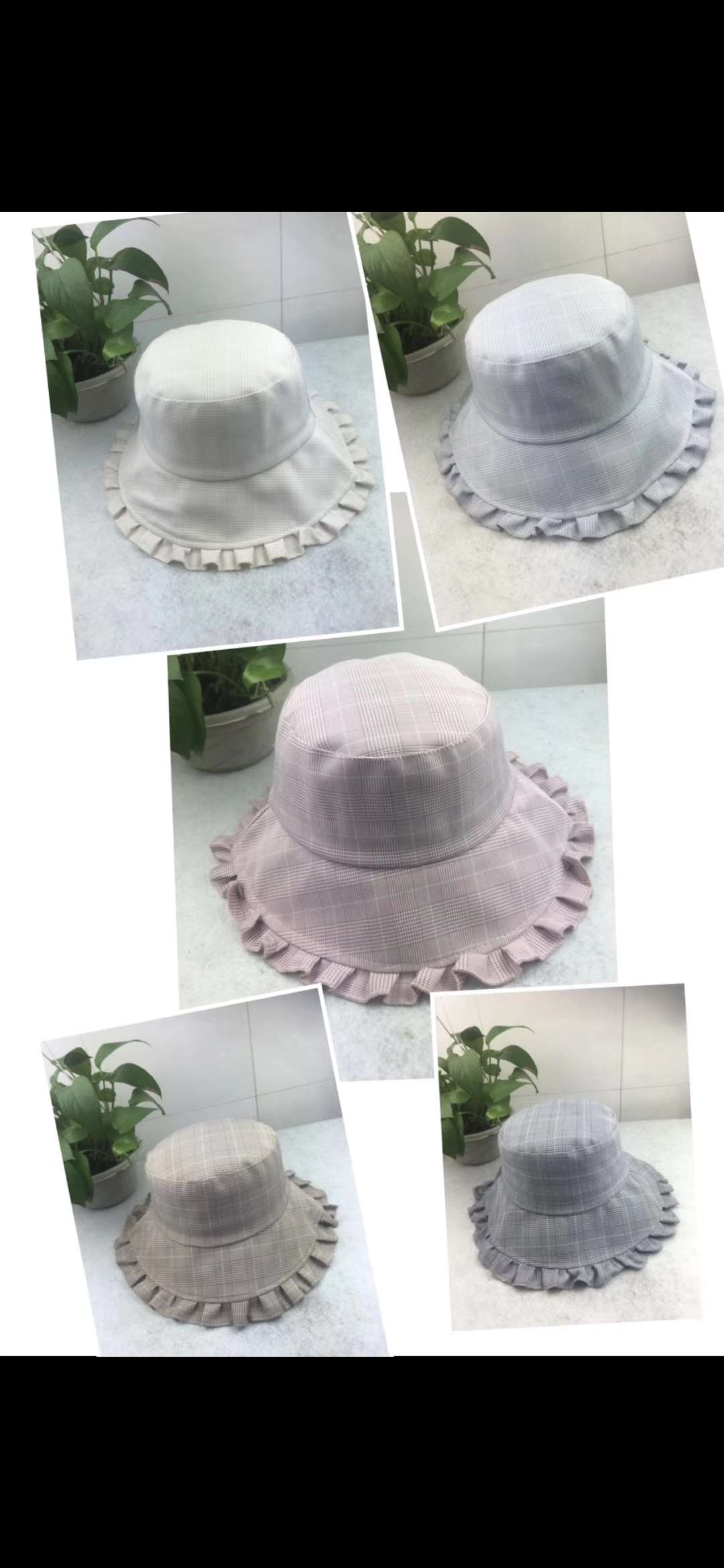 A fisherman's hat with checkered edges