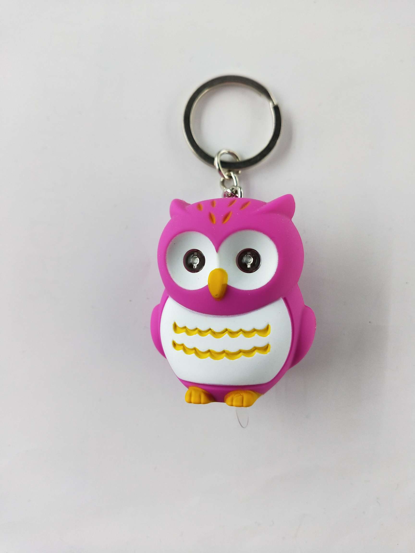 LED owl emitting sound key chain pendant