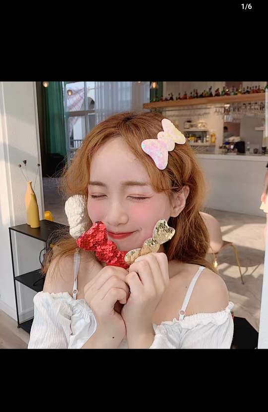 Japanese and Korean sequins, bow tie and bangs thumbnail
