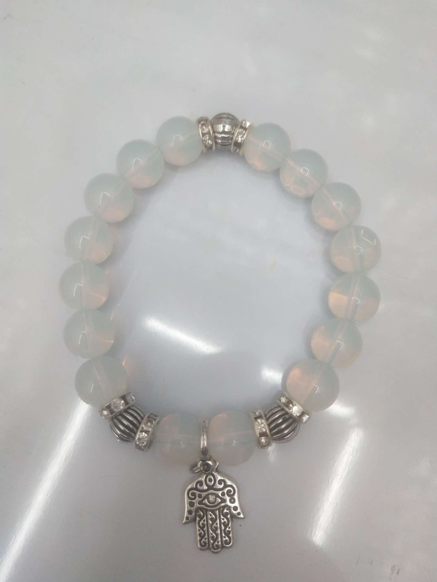 透明珠合金吊坠手掌