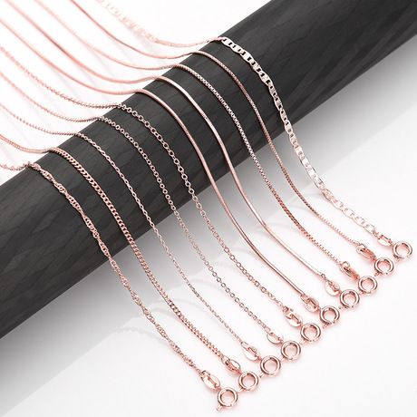 New Korean-style women's collarbone chain box chain, gold-plated three-color pendant accessory, versatile Item Picture