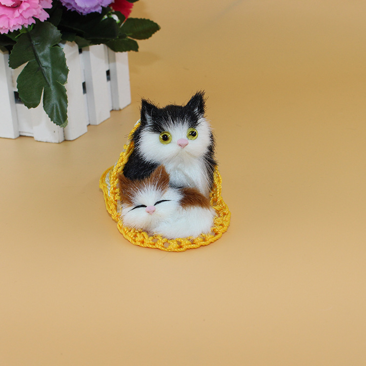 拖鞋猫仿真动物毛绒玩具仿真猫咪仿真动物玩具动物玩具母子猫咪细节图