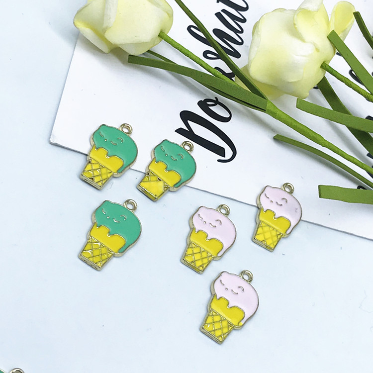 diy alloy accessory Korean version cute ice cream painting oil pendant Application Scenario