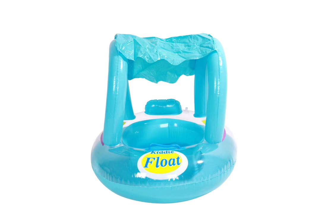 爆款PVC充气遮阳把手蓬艇婴幼儿游泳座圈水上辅助用品奥优充气玩具1471-4