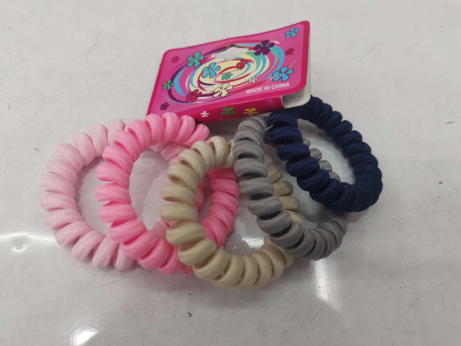 Large cloth bracelet (100 packs) telephone cord hair band with ponytail hair accessories thumbnail