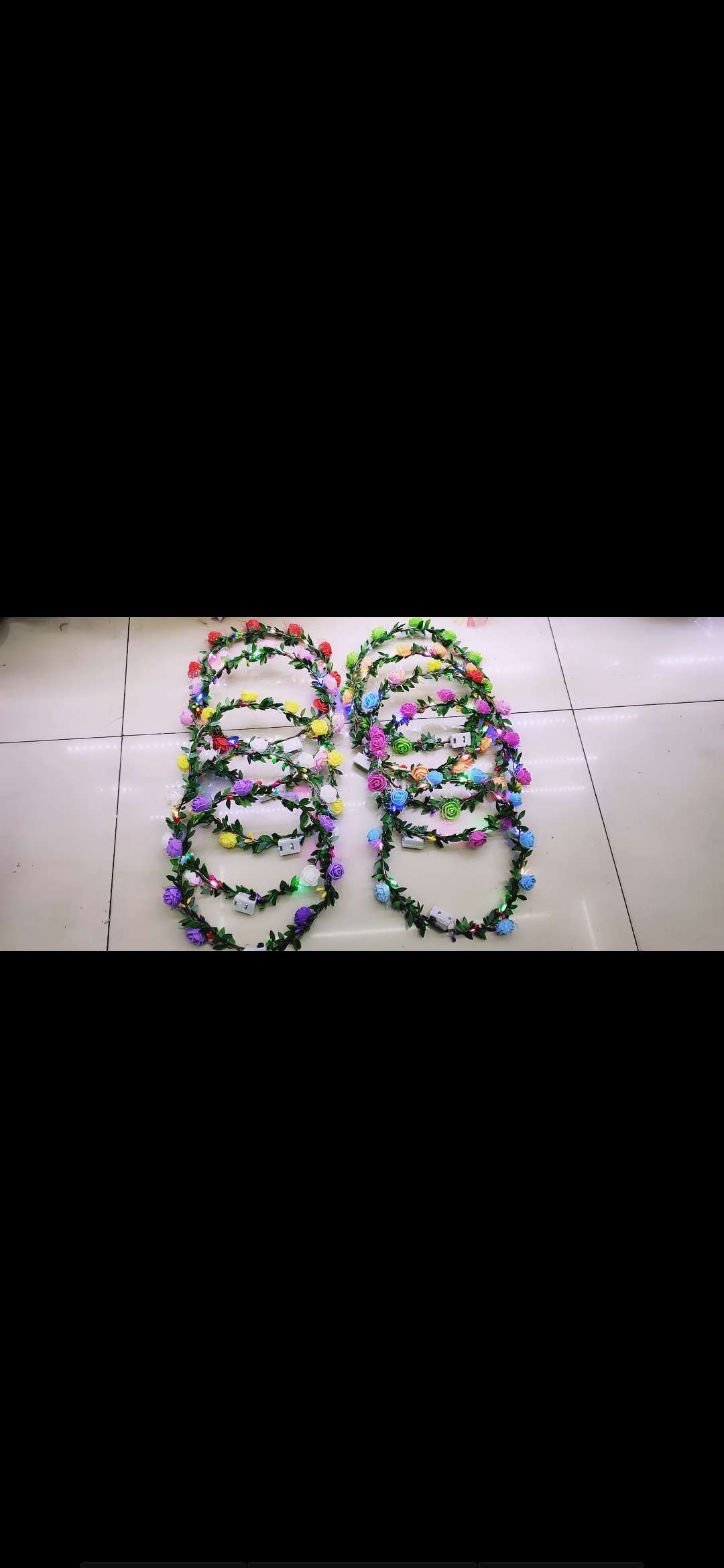 9朵绿叶带灯小泡花头环