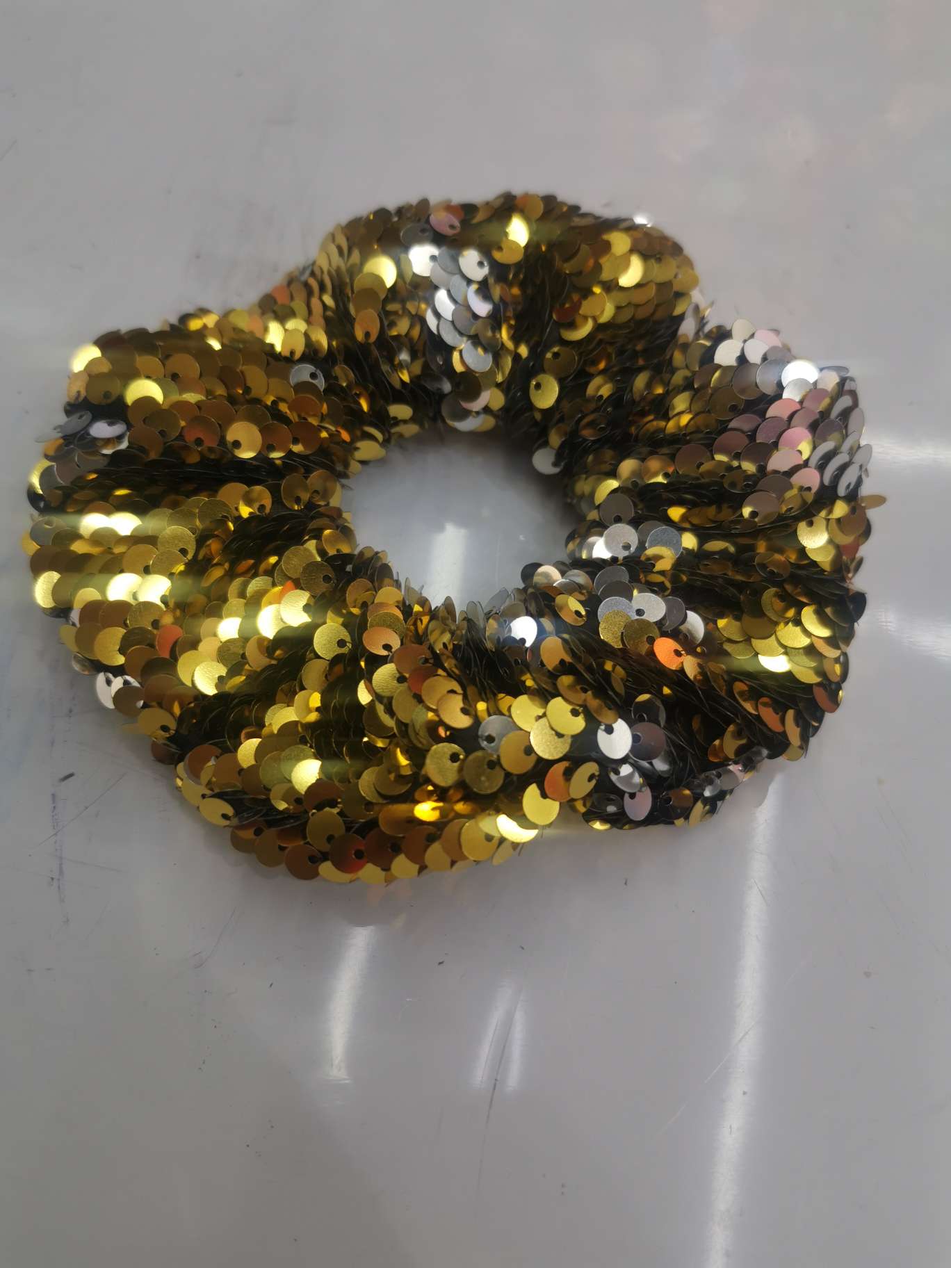 Yellow glitter scrunchie thumbnail