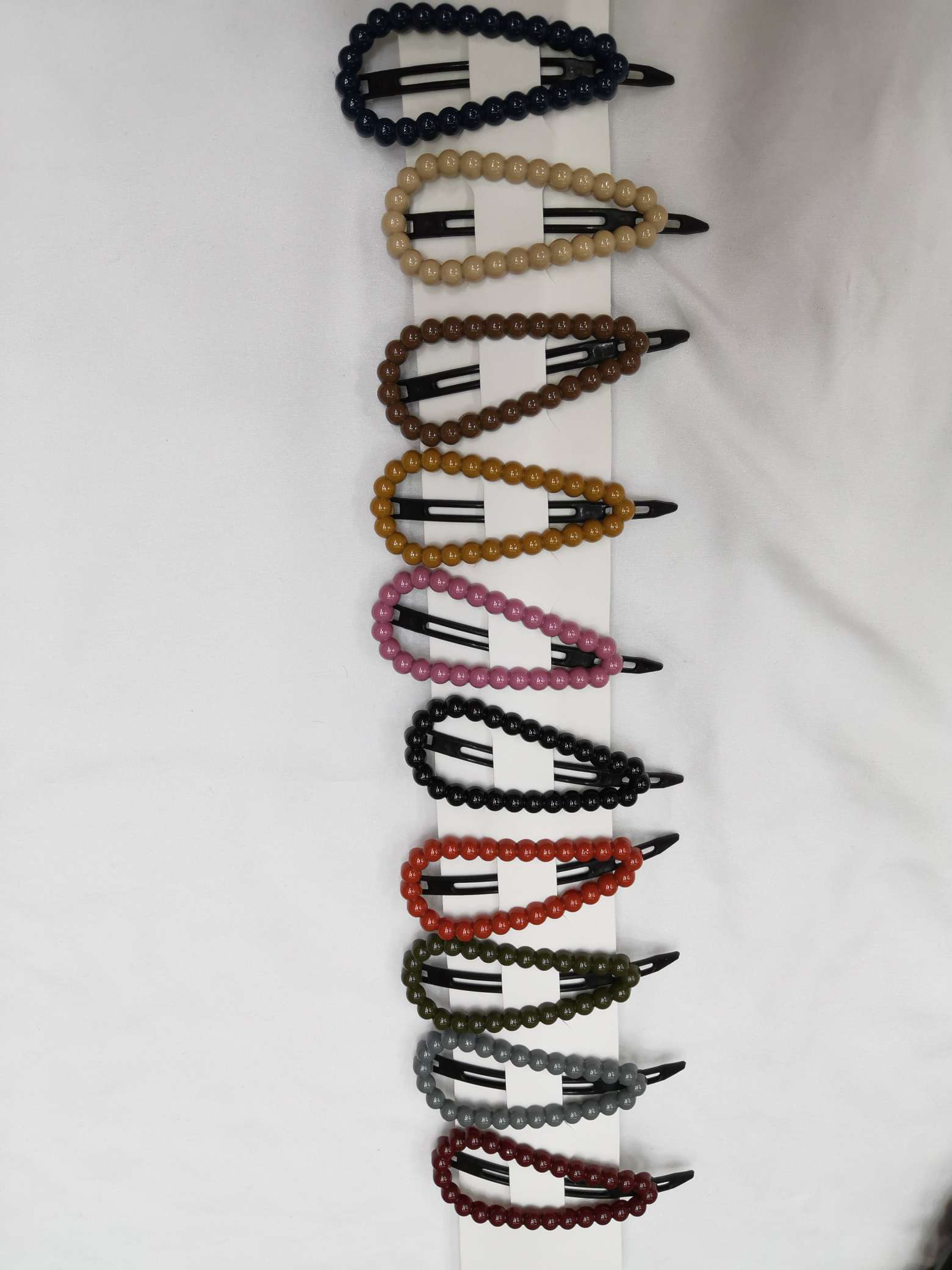 Japanese and Korean new pearl water drop hair clip autumn winter dark side clip frog button versatile thumbnail