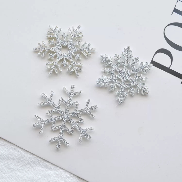 Korean version of silver spring onion snowflake cloth stick manual children's hair ornaments heirloom materials DIY accessories cloth art flower accessories thumbnail
