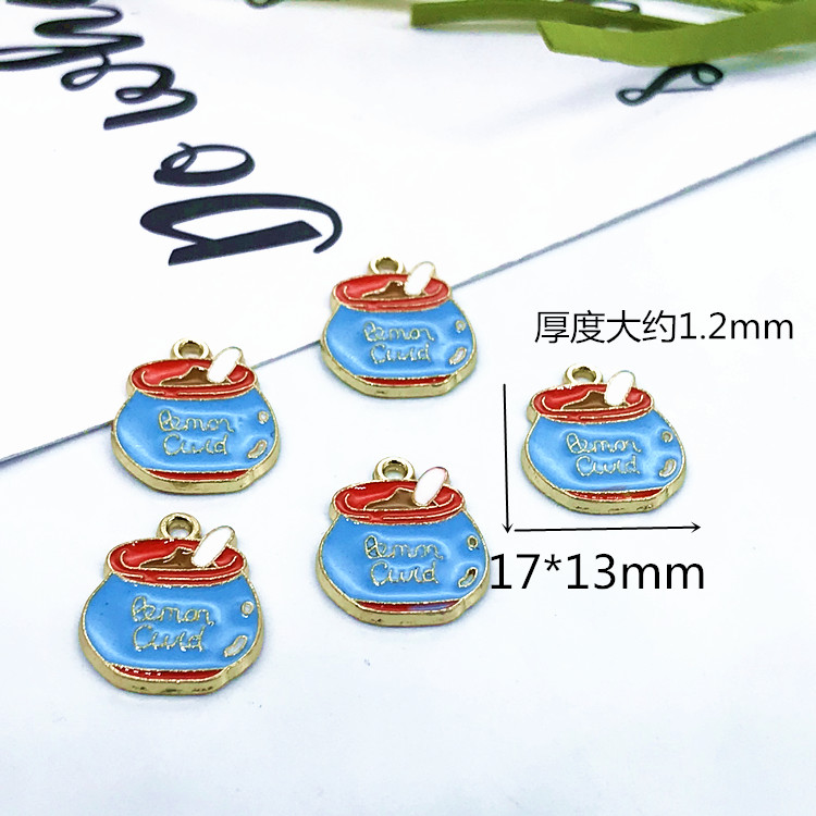 diy alloy accessories Korean version cute honey can painting oil pendant details Picture