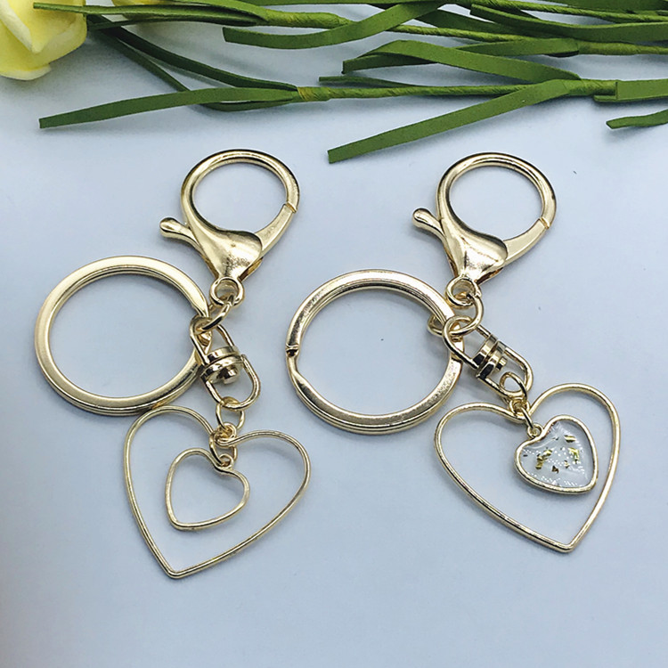 DIY合金钥匙扣挂件 心心相印个性潮流书包挂饰汽车钥匙挂件