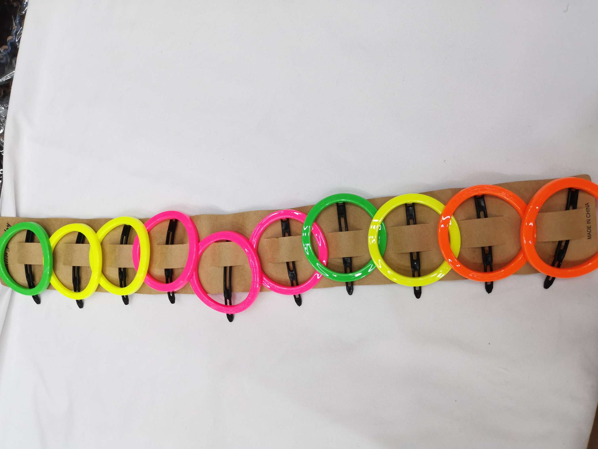 Fluorescent frog hair clips round the back of the head thumbnail