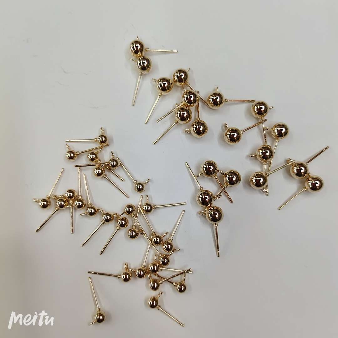 4mm钢珠带吊，6mm钢珠带吊diy饰品配件
1千/包