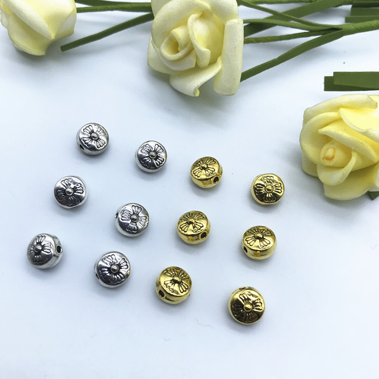 diy patterned alloy loose bead bracelet necklace spacer beads details Picture