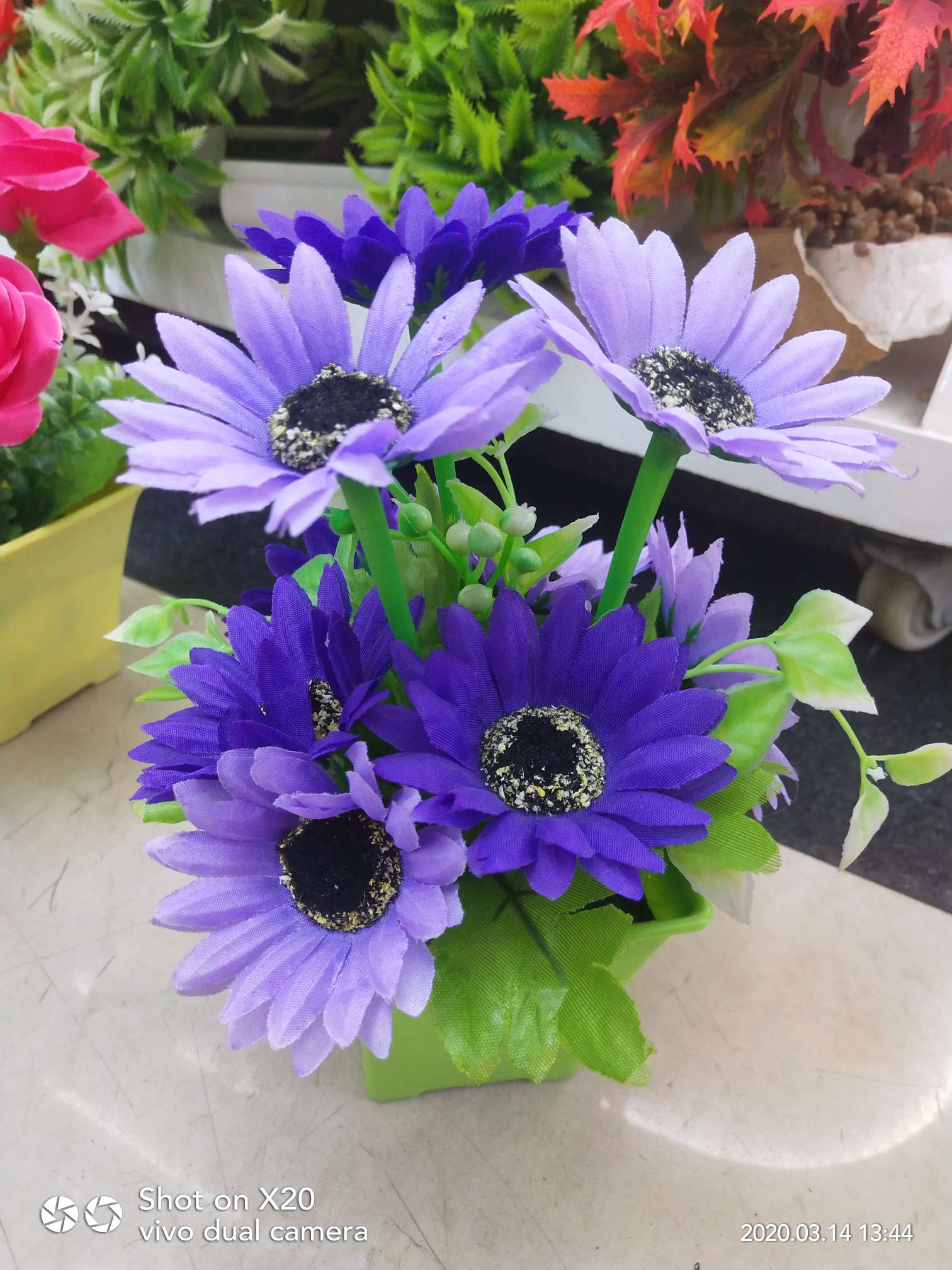 Large sunflower office potted artificial flower bonsai