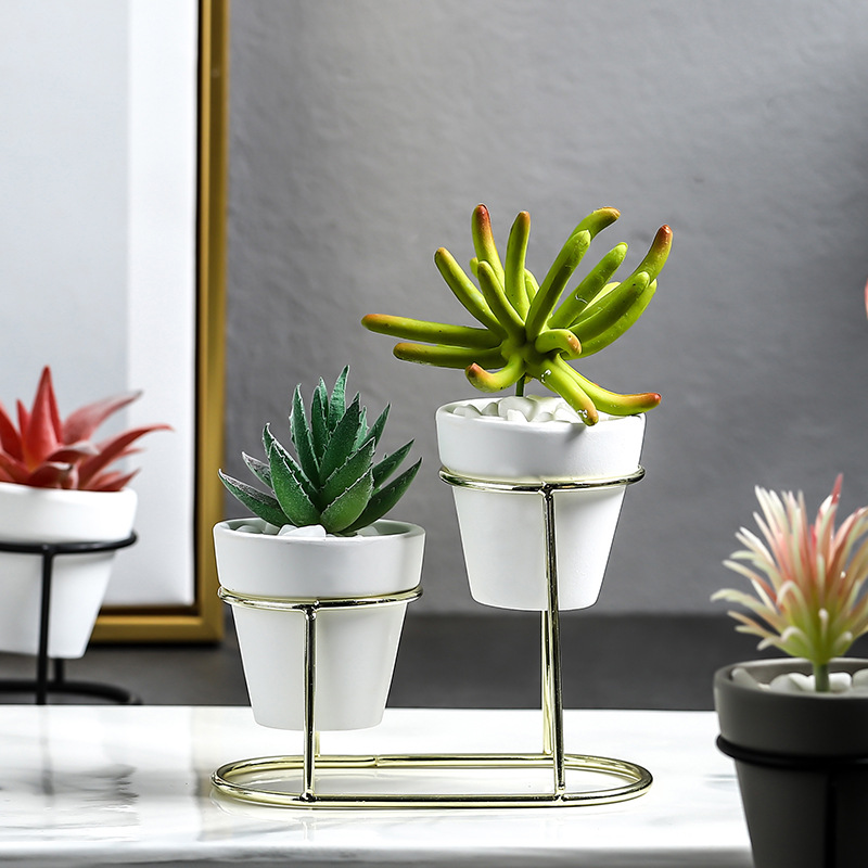 Nordic Ins style fleshy flowerpot gilt rack thumbnail