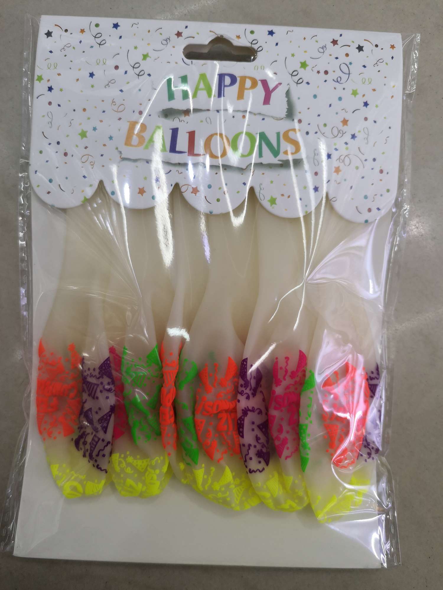 12-inch transparent balloon print pattern Specification image